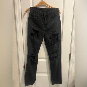 American Eagle Outfitters Ripped Black Skinny Jeans